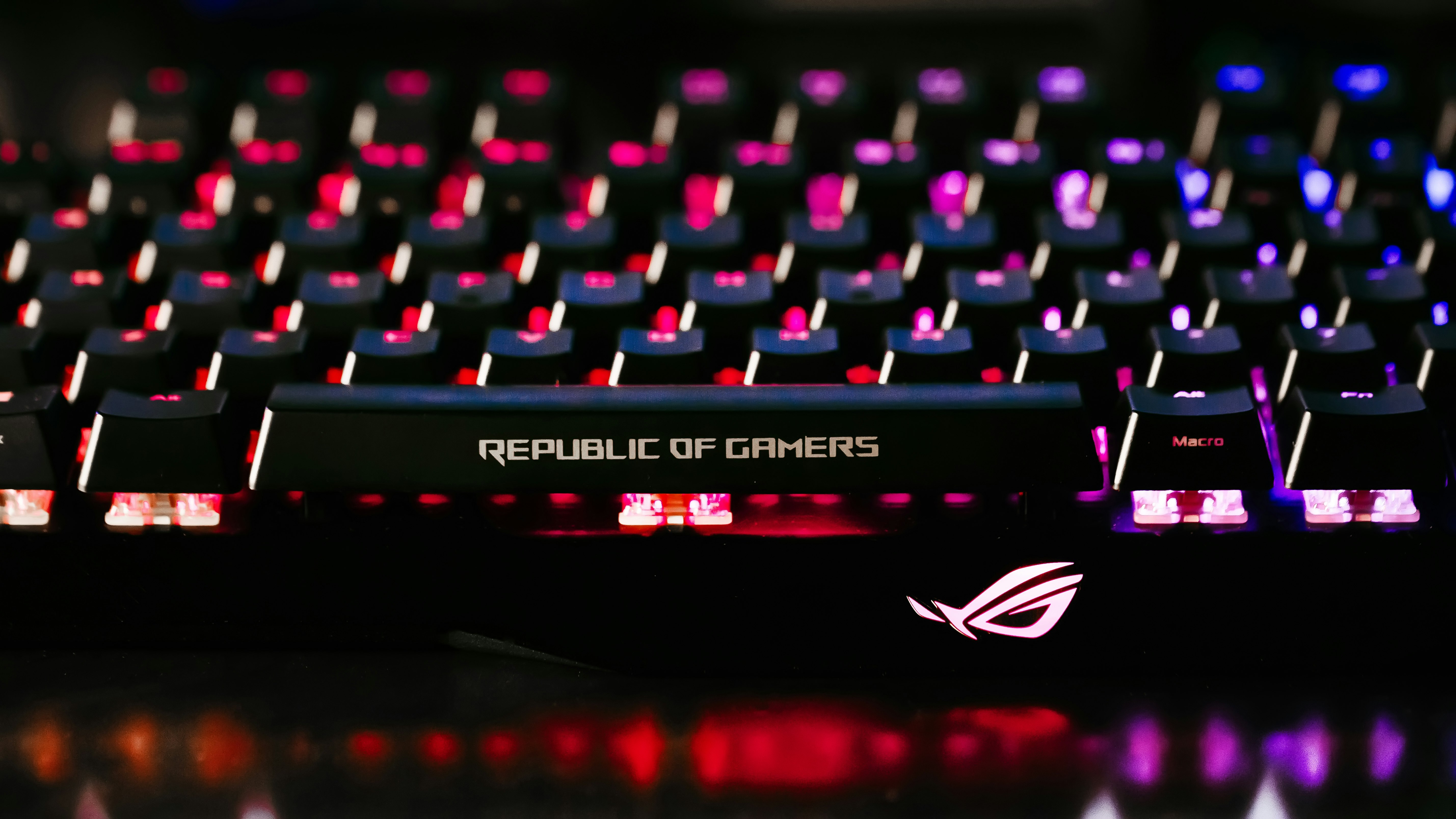 black ROG gaming keyboard